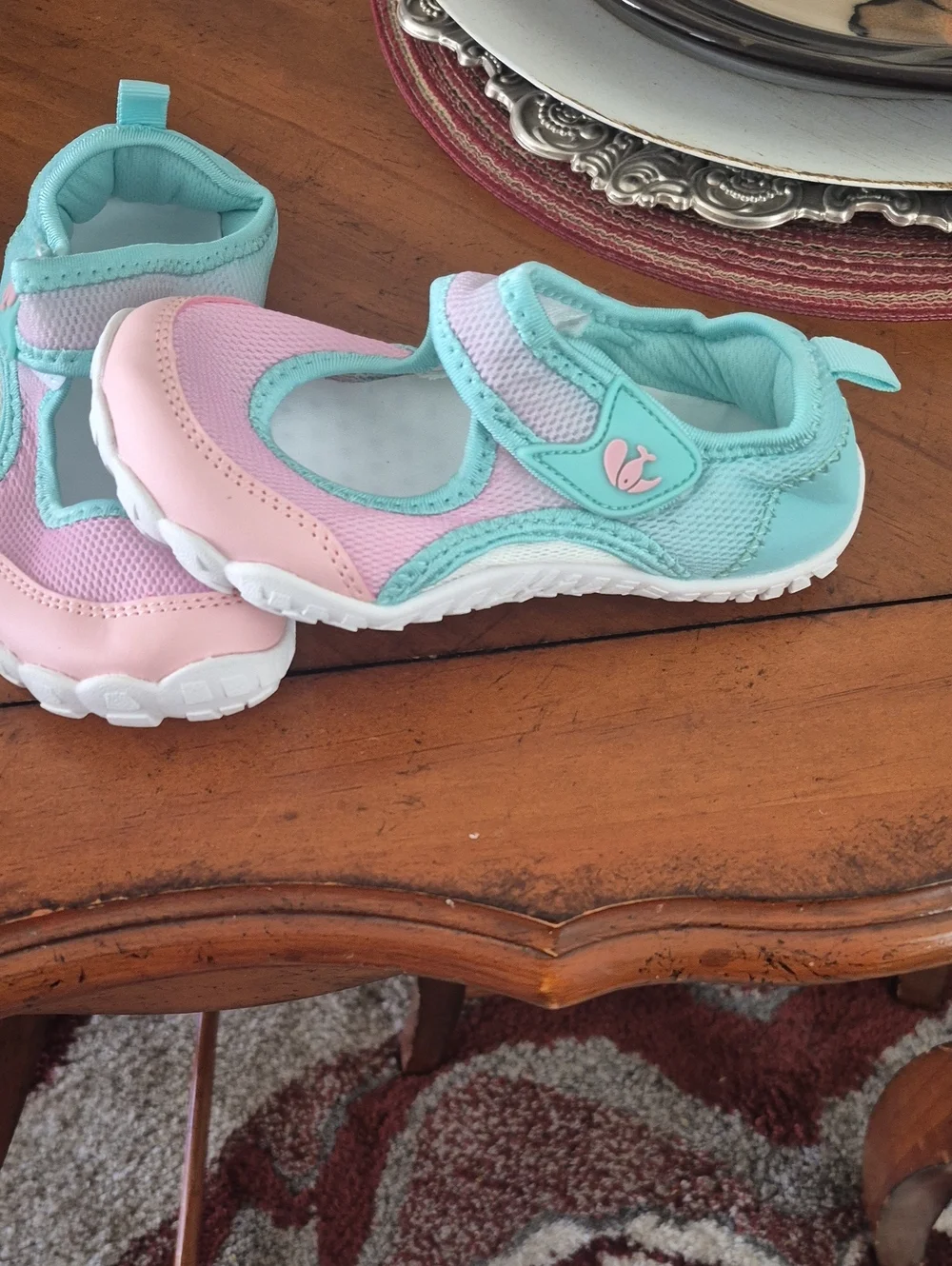 Kids Pink and Aqua Mary Jane Water Shoes